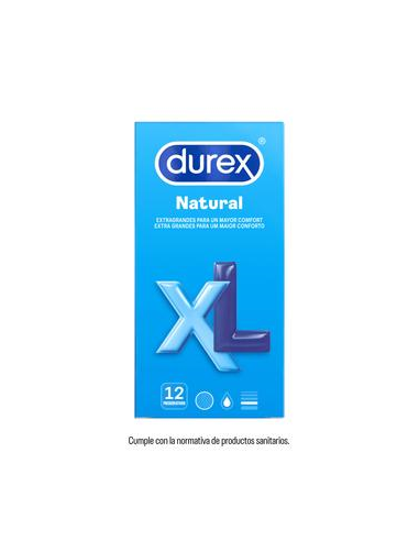 DUREX PRESERVATIVOS NATURAL XL 12 UNIDADES