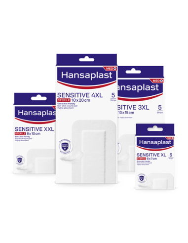 HANSAPLAST SENSITIVE XL APOSITO ESTERIL 5 UNIDADES 7 cm x 6 cm