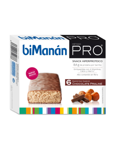 BIMANÁN PRO BARRITA BARRITA CHOCOLATE PRALINÉ 6 UNIDADES