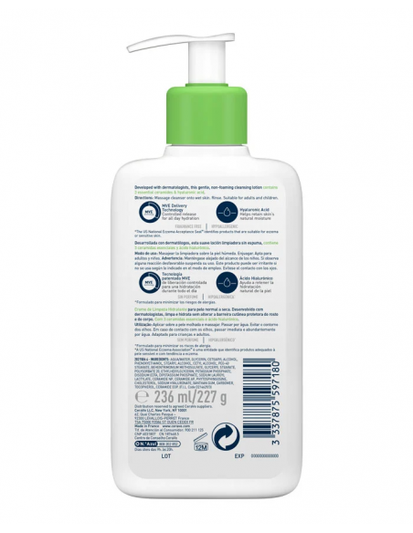 CERAVE LIMPIADORA HIDRATANTE 236 ML