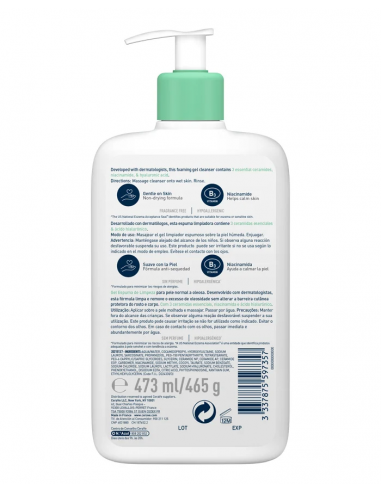 CERAVE GEL LIMPIADOR ESPUMOSO 473 ML