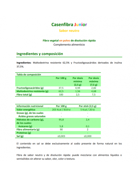 CASENFIBRA JUNIOR 14 SOBRES