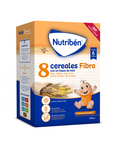 NUTRIBÉN 8 CEREALES CON UN TOQUE DE MIEL Y FIBRA 600 G