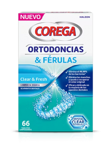 COREGA ORTODONCIA & FERULA 66 TABLETAS LIMPIADORAS