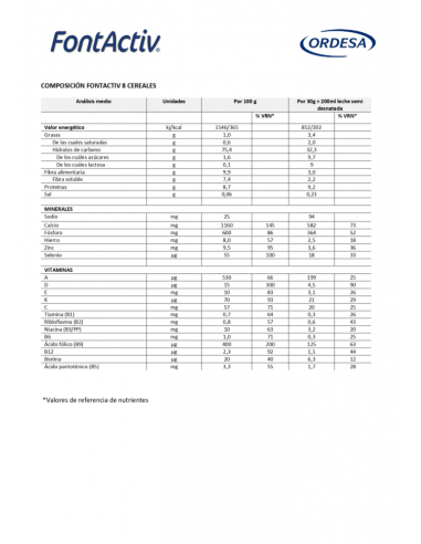 FONTACTIV 8 CEREALES1 ENVASE 500 G