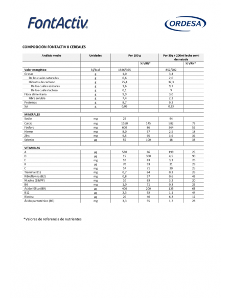 FONTACTIV 8 CEREALES1 ENVASE 500 G