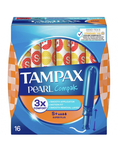 TAMPAX COMPAK PEARL SUPER PLUS 16 UNIDADES