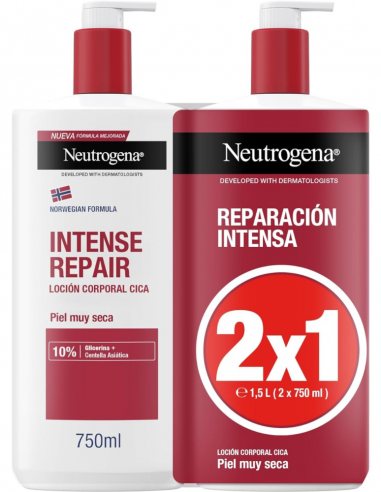 NEUTROGENA FORMULA NORUEGA LOCION CORPORAL REPARACION INTENSA PIEL MUY SECA Y RUGOSA 2 ENVASES 750ml