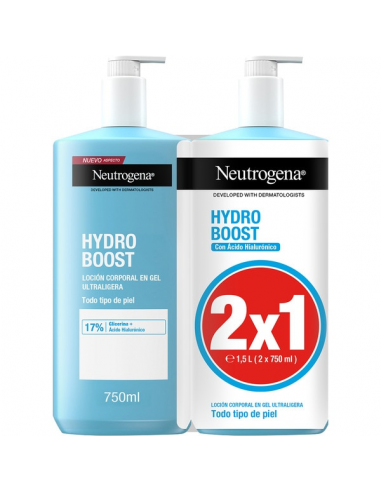 NEUTROGENA HYDRO BOOST LOCION CORPORAL HIDRATANTE GEL 2 ENVASES 750 ml