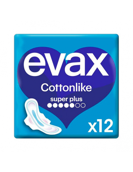 EVAX COTTONLIKE SUPER PLUS COMPRESAS CON ALAS 12 UNIDADES