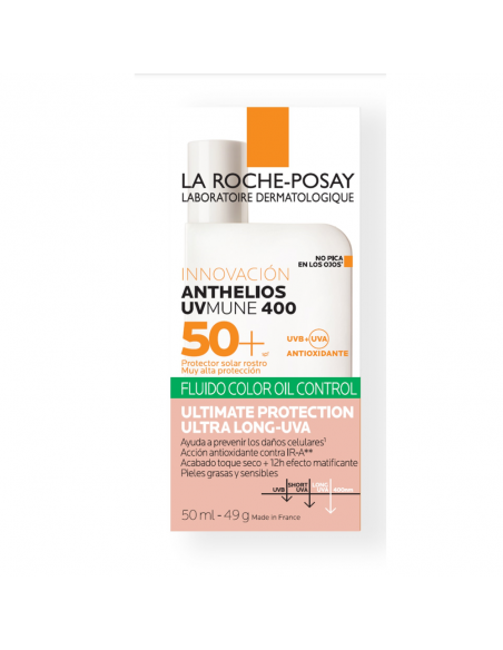 ANTHELIOS OIL CONTROL FLUID UVMUNE 400 SPF 50 ENVASE 50 ML CON COLOR