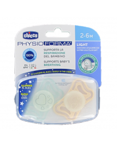 CHICCO CHUPETE PHYSIOFORMA LIGHT GLOW 2-6M