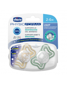 CHICCO CHUPETE PHYSIOFORMA LIGHT GLOW 2-6M 2