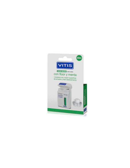 VITIS DUPLO CINTA DENTAL CON CERA, FLÚOR Y MENTA DUPLO 2 UNIDADES