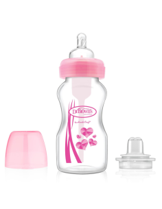 DR BROWN´S KIT DE TRANSICIÓN BIBERÓN 2 EN 1 ROSA 270 ML
