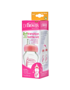 DR BROWN´S KIT DE TRANSICIÓN BIBERÓN 2 EN 1 ROSA 270 ML 2