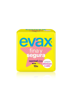 EVAX COMPRESA FINA Y SEGURA NORMAL CON ALAS - 12 UNIDADES