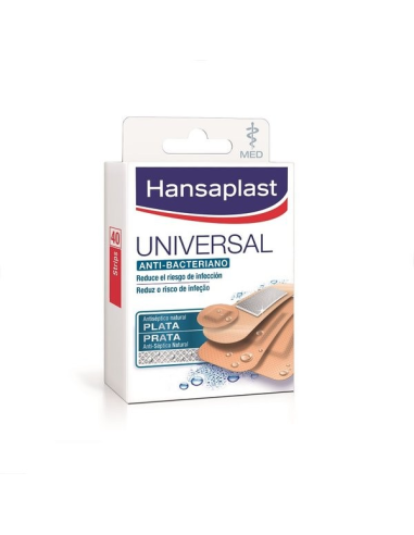 HANSAPLAST APÓSITO UNIVERSAL ANTIBACTERIANO 4 TAMAÑOS 40 UNIDADES